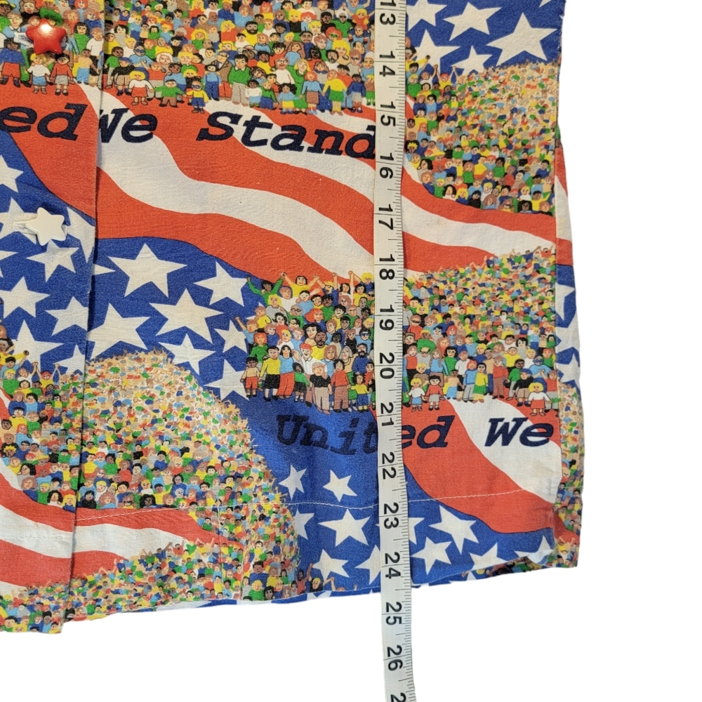 United We Stand Handmade Patriotic 4th of July Celebrate America Button Up L - Picture 10 of 11